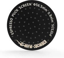 MHW-3BOMBER 58.5mm Espresso Puck Screen Metal 58.5mm, Titanium Coating Black 