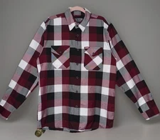 Dixxon Flannel Men's Medium Southpaw Boxing D Tech Long Sleeve Red Plaid