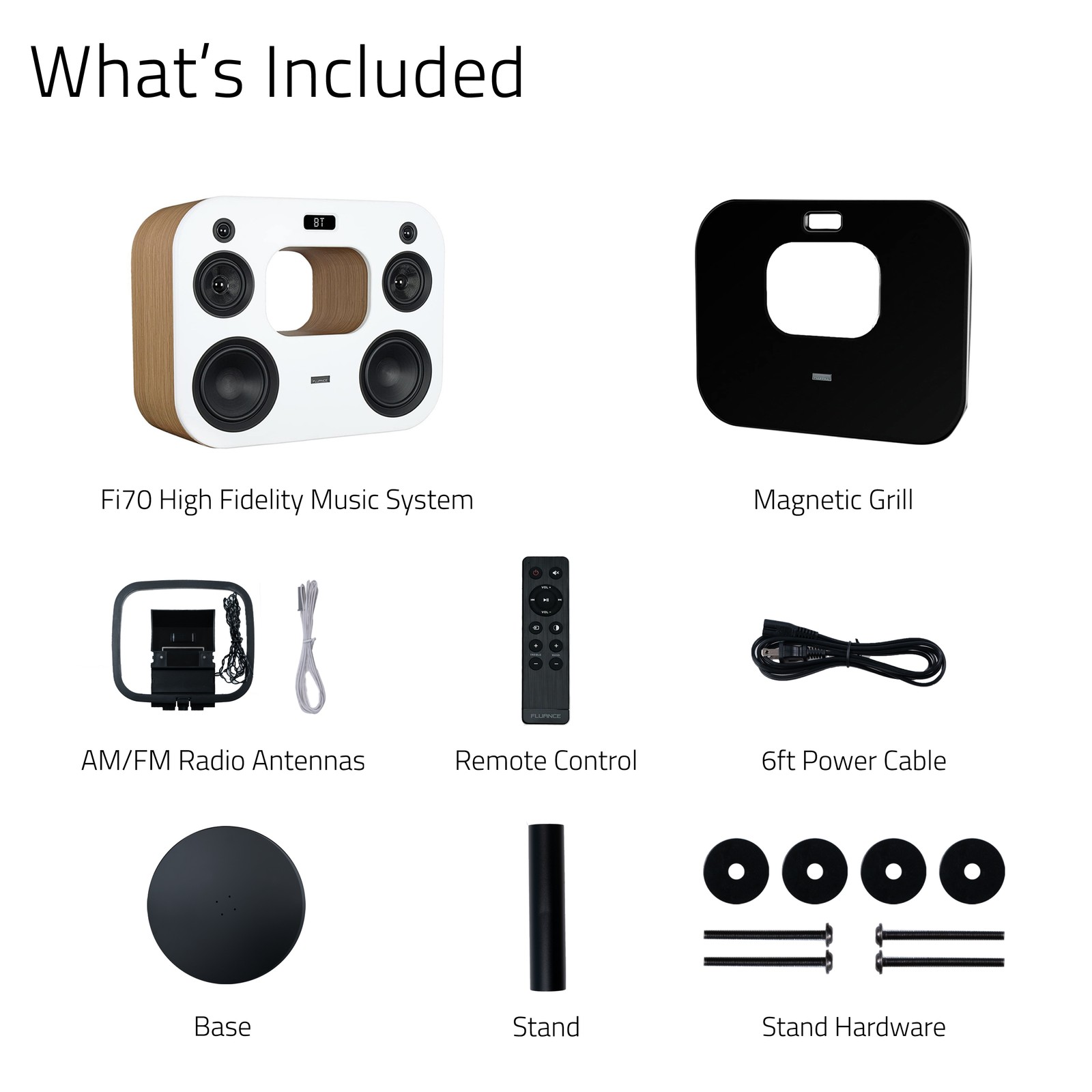 Fluance Wireless High Fidelity Music System w/ Powerful Amplifier 8'' Subwoofer