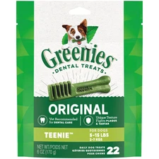 Original Teenie Natural Dental Care Dog Treats, 6 Oz Pack (22 Treats)