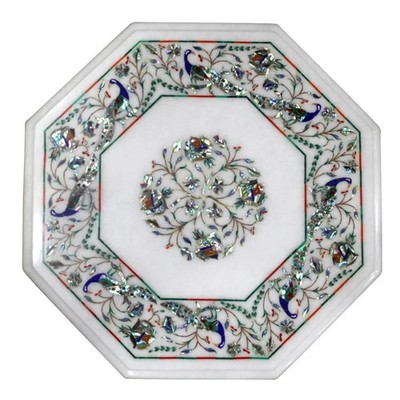 12'' Marble Corner Table - Marble Coffee Table - Lawn Corner Table - End Table