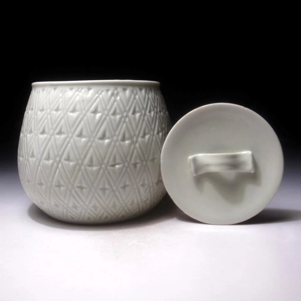 Récipient à eau Joseon Karatsu Ware Mizusashi avec boîte H7 pouces