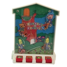 Vintage Bananas in Pajamas Pinball Game Toy Buttons Kick Tree Bears