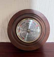 Vintage Fischer Barometer Made in DDR Holz Rundwand Wettermessgerät