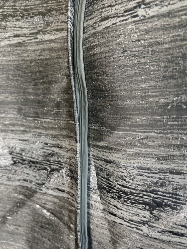 Thro Marlo Lorenz Silber Metallic Modern Dekor Kissenbezug Reißverschluss 20"x20" - Bild 12 von 12