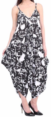 New Womens Ladies Baggy Cami Strappy Lagenlook Harem Playsuit Jumpsuit Dress Top - Picture 35 of 46