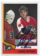 ANDRE DUPONT Autographed Signed 1974-75 OPC card #67 Philadelphia Flyers COA