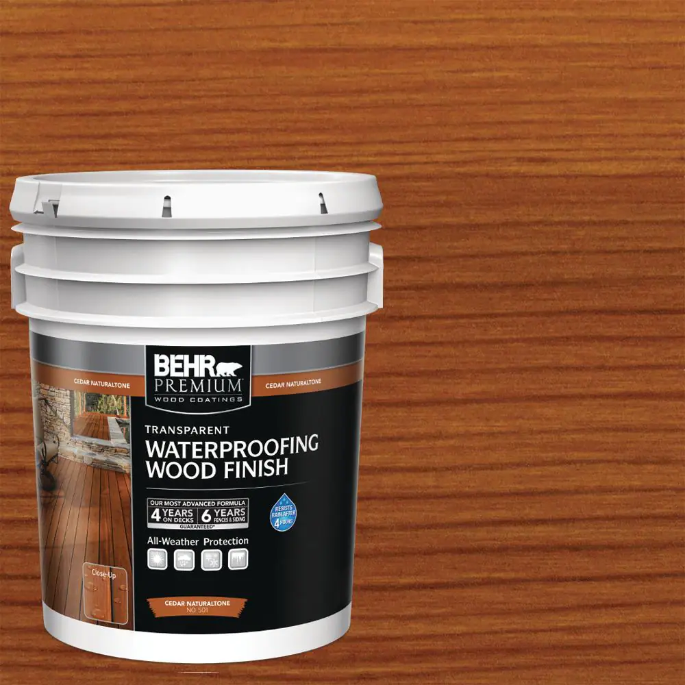Exterior Wood Finish Cedar Tone Transparent Waterproofing Decks Fences  Gallon