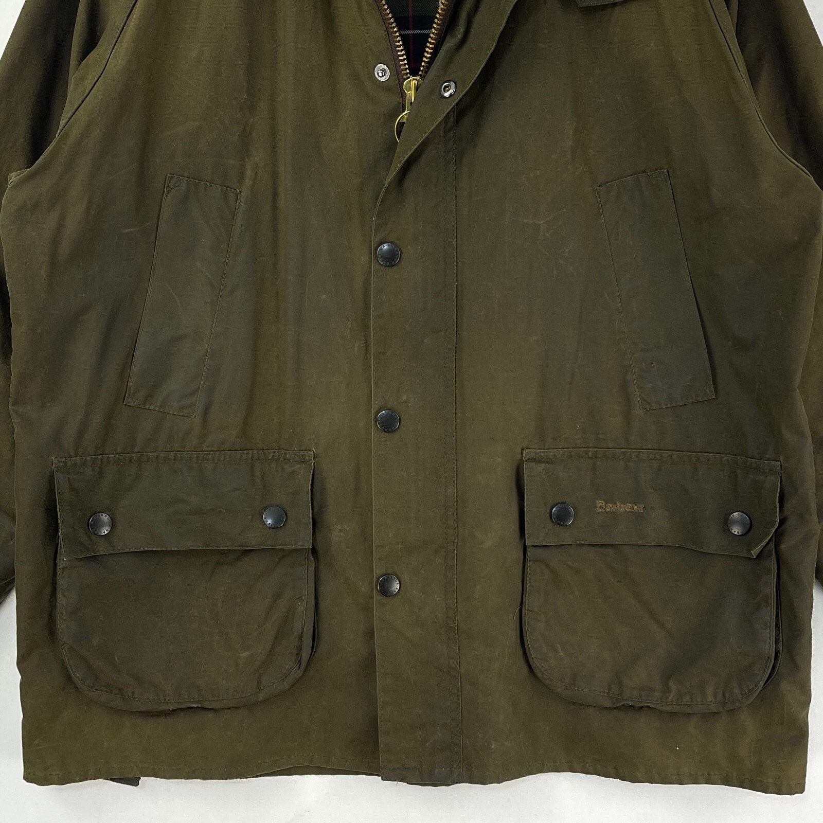 Barbour Classic Bedale Wax Jacket Mens C42 Large Olive Green Country