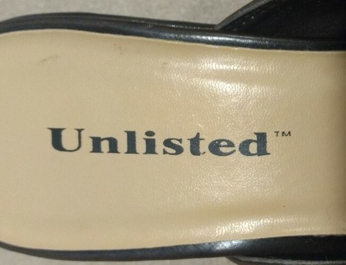 Unlisted Women Size 6 Brown Faux Leather Slide Sandal Heel w/Adjustable Buckle - Picture 9 of 10