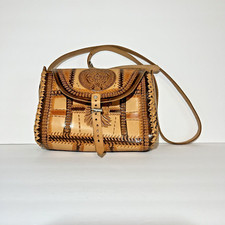 Leather Hand Tooled Purse Shoulder Bag Hippie Boho Aztec Mayan
