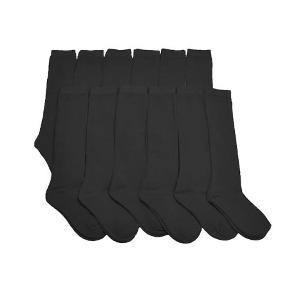 3~6 pares de calcetines de uniforme escolar hasta la rodilla para mujer niña blancos azul marino 2-3 4-6 6-8 9-11 Foto 2 de 4