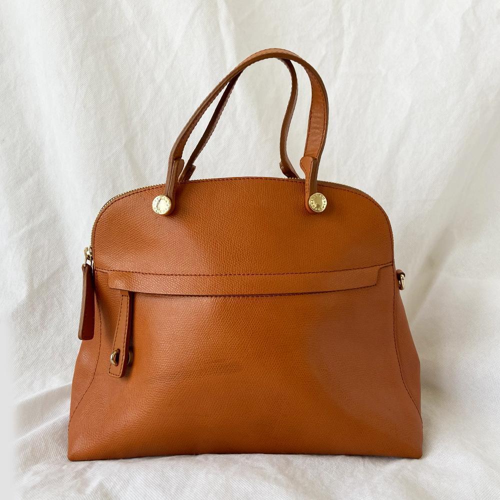 Furla Brown Leather Piper Dome Satchel | eBay