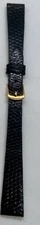 SPEIDEL Twist-on Leather  Watch Band 13mm Black Genuine Lizard Leather