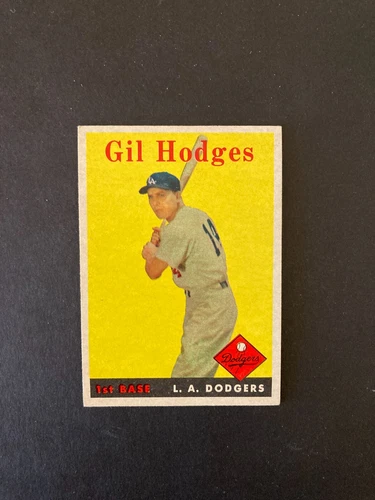 1958 Topps Set Break GIL HODGES Baseball Card#162 Brooklyn Dodgers CENTERED -