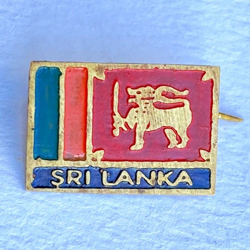 Vintage Sri Lanka Flag Colorful Enamel Pin Brooch Gem