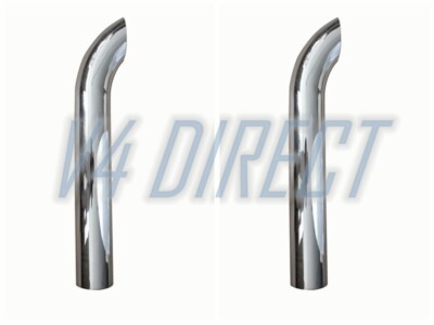 PAIR 5'' OD X 36'' inch Curved Chrome Stack Pipe Freightliner Kenworth Peterbilt