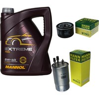 MANN-FILTER Inspektionspaket 5L Mannol Extreme 5W-40 FüR Fiat Doblo 1.9 D