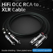 Pair OCC Pure Copper Balanced Signal Cable HiFi Audio Cable RCA to XLR Adapter