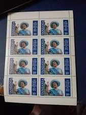 QUEEN MOTHER TANZANIA SHEET OF 8 . 20/- UNMOUNTED MINT. #2