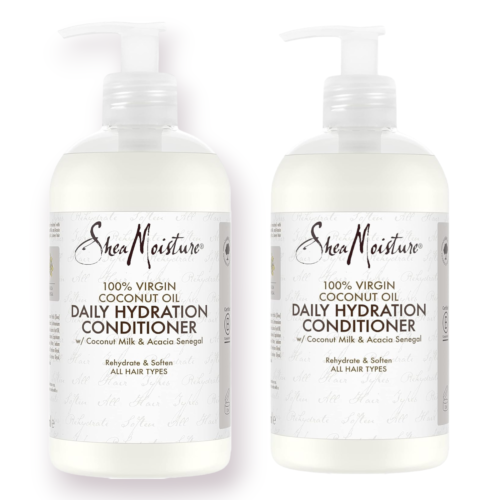 2 X Sheamoisture 100% Virgin Coconut Oil Daily Hydration Conditioner 384 ML - Picture 1 of 6