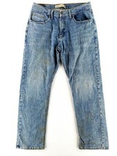VINTAGE Wrangler 33x32 Relaxed Straight Blue Jeans Stretch Denim Broken In