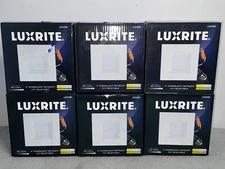 6 Pack Luxrite 4 in. White Square LED Recessed Lighting Kit CCT Select