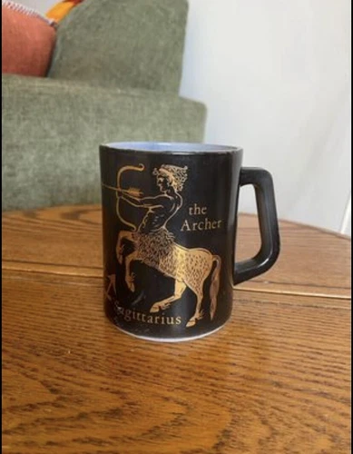 Vintage Federal Milk Glass Zodiac Sagittarius Coffee Mug