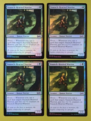 FOIL Staunch-Hearted Warrior x4 Ultimate Masters 4x Magic the Gathering MTG
