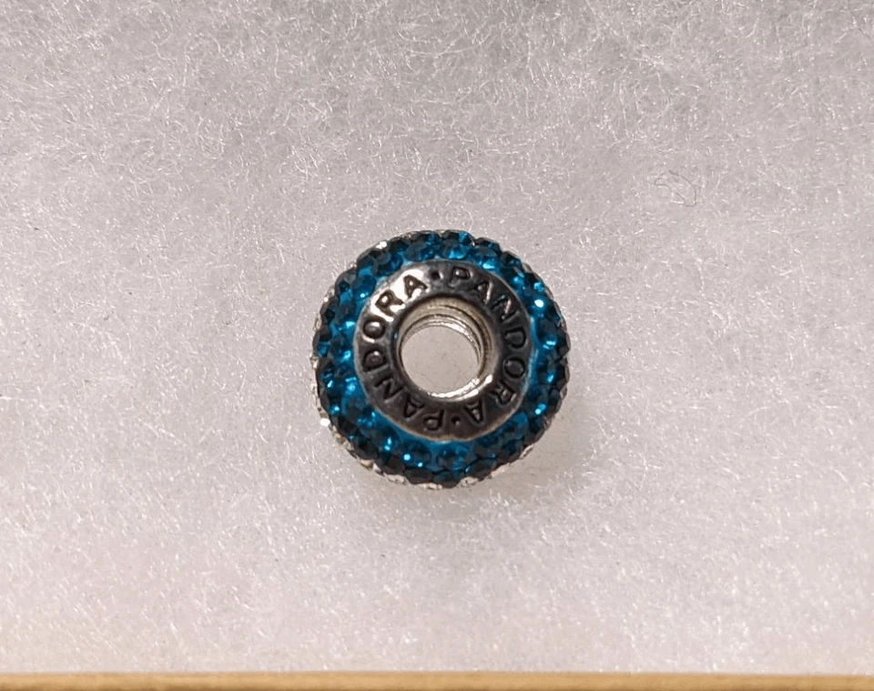 Nuevo abalorio Pandora verde azulado y blanco estrás - ¡¡HERMOSO!!! Foto 2 de 3