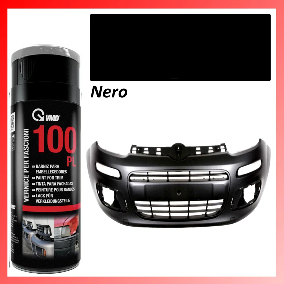 Vernice Spray per Paraurti Plastica NERO Rinnova Fascioni Spoiler Auto Moto - Immagine 3 di 4