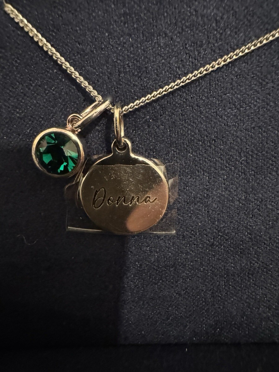 Joshua James May Birthstone Swarovski Emerald Pendant Necklace