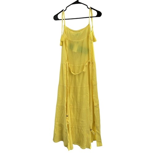 Melissa Odabash Swim Beach Dress Womens Medium Fru Lemon Yellow Tiny Flaw - Picture 3 of 11