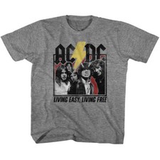 AC/DC Living Easy Living Free Youth T Shirt 2T-YXL Heavy Metal Music