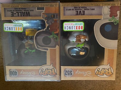 Funko Pop! Disney Box Lunch Earth Day Exclusive WALL-E #400 and EVE #552, New