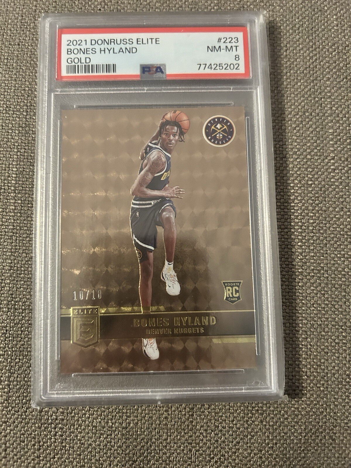 2021-22 Donruss Elite - Rookies Gold #223 Bones Hyland /10 (RC)