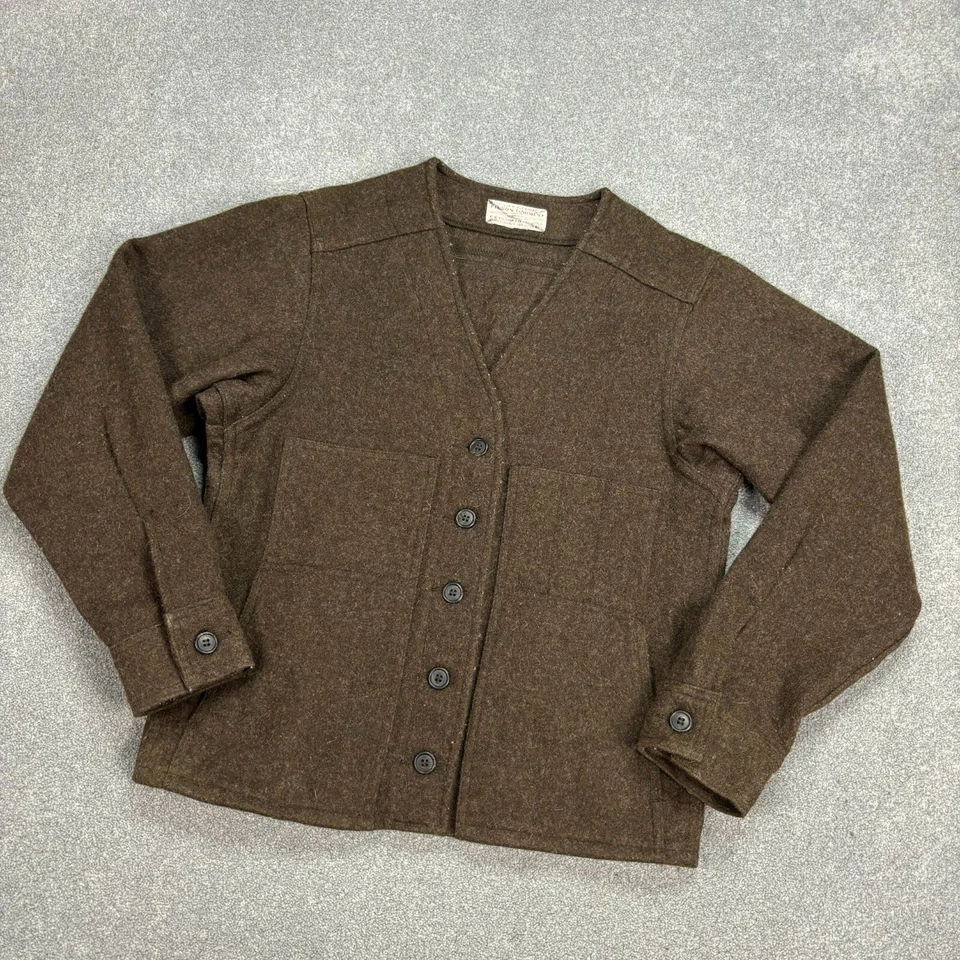 Chaqueta CC Filson Mujer Pequeña Marrón 100% Lana EE. UU. Aire Libre Caza Abrigo Dama Foto 2 de 4