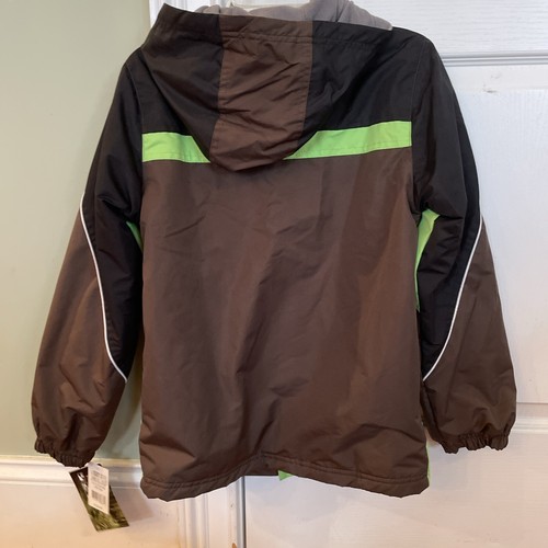 NWT Boys/Unisex Pacific Trail Jacket Size 8, Brown/Black/Lime, Hooded, Lined - Picture 7 of 11