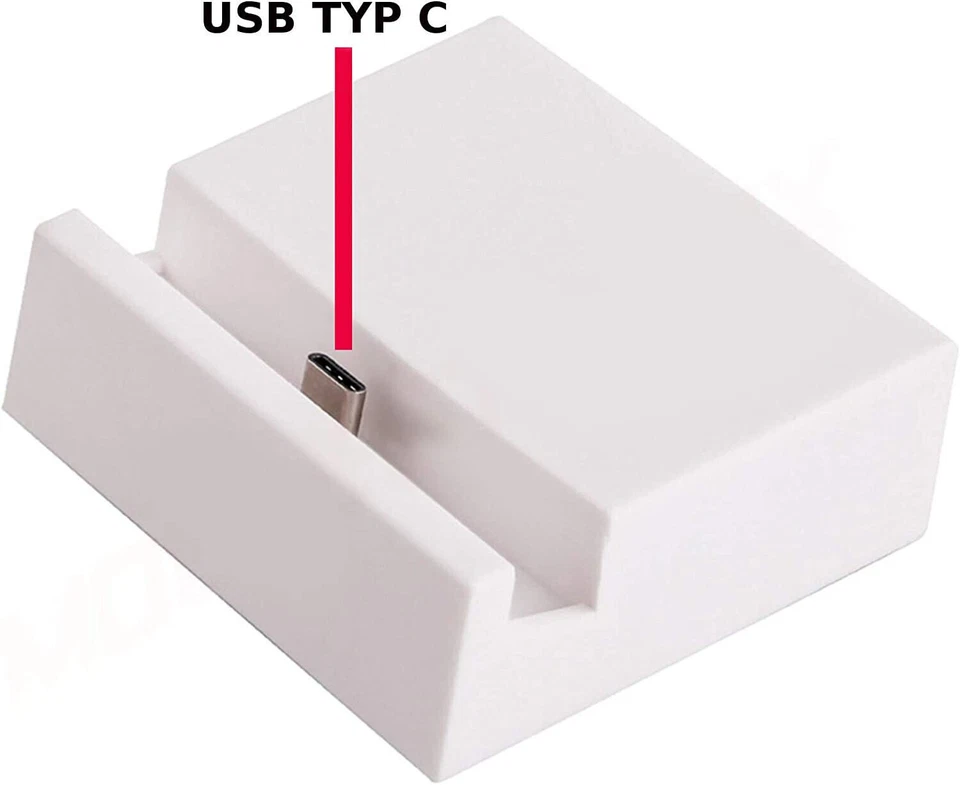 Docking Station USB 3.1 TYP C Caricatore Supporto Per Smartphone USB C BIANCO - Immagine 4 di 4