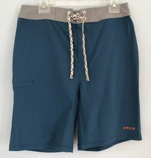 Orvis Men's Jackson Quick Dry Boardshort Camo Teal 9" Inseam Size Medium NWT