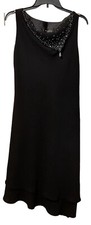 Virgo Dress Womens Beaded Collar Sleeveless Little Black Dress Size 12 Sparkly