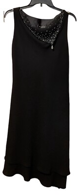 black beaded collar dress Women's Black Beaded-Collar Dress