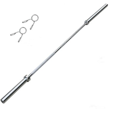 Olympia Langhantel 7ft 20kg - Chrom mit 2 Schnellspanner Federkragen