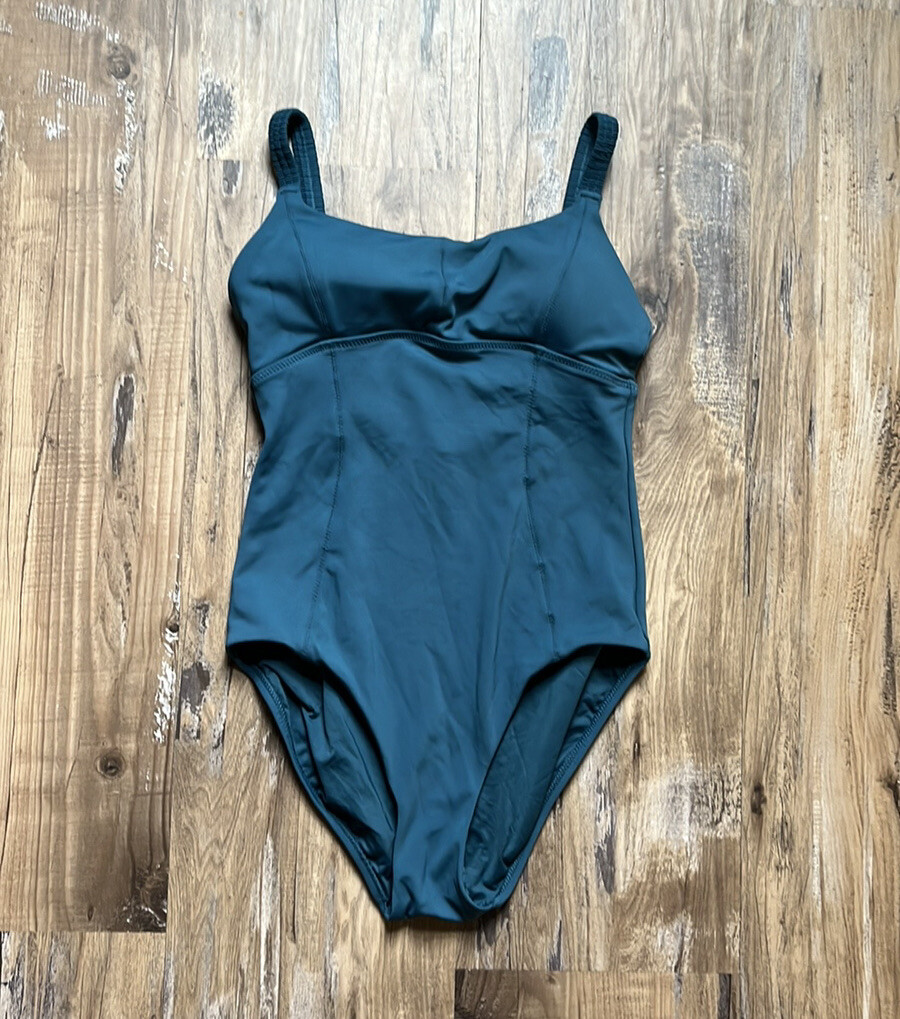 Athleta Teal One Piece Sculpted Bathing Suit Womens Sz Small