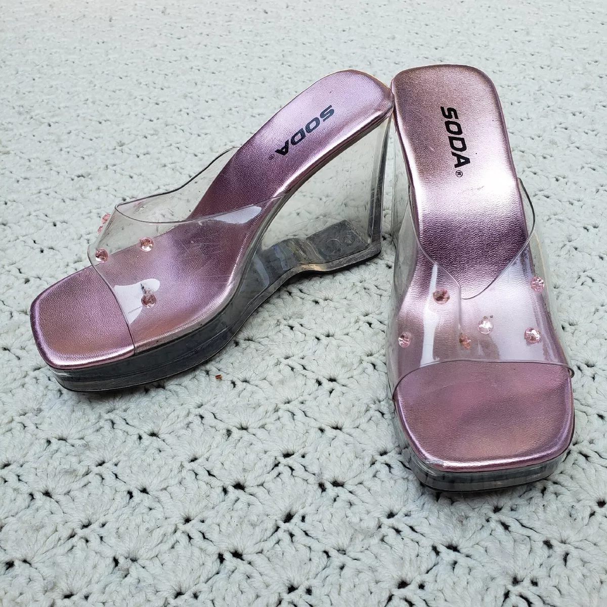 Clear pink deals sandals