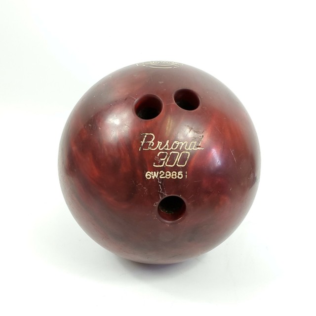 Vintage Ebonite Personal 300 Bowling Ball 6W29851 Red/Burgundy 12 lbs