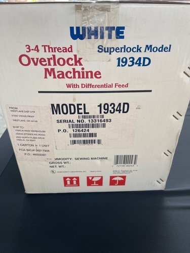 White Superlock Model 1934D NEW/SEALED - Picture 2 of 5