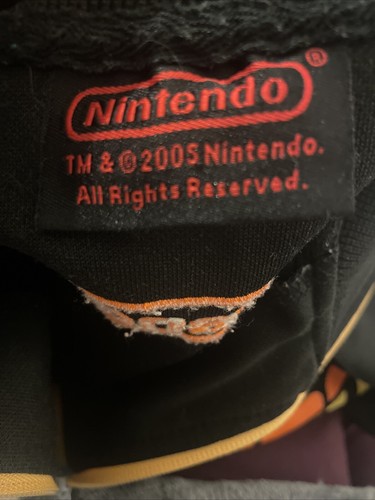 Nintendo Vintage Retro Track Jacket Full Zip Black Long Sleeve Men’s Sz Small - Picture 7 of 13