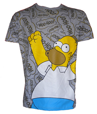 Mens Homer Simpson Woohoo T Shirt And Krusty Clown 2pk Socks Summer Deal Ebay