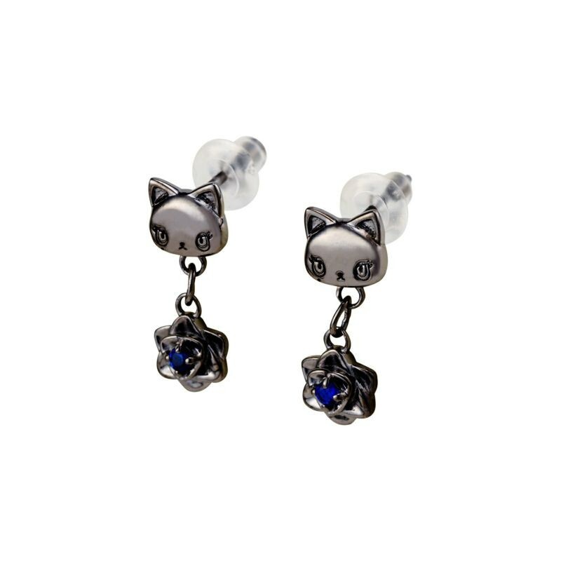 Sanrio Ado Adorozatorumary Silver Earrings Black Swing SAAD